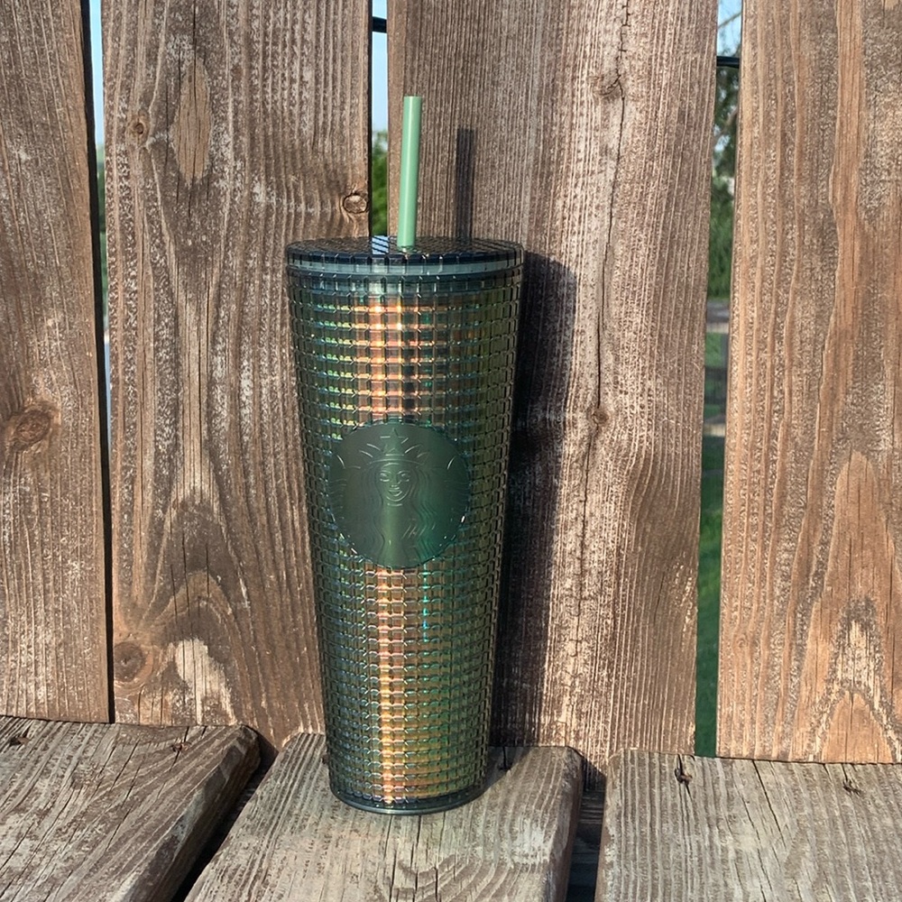 NWT Starbucks cold cup, green iridescent, 24 oz